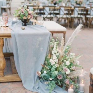 Dusty Blue Chiffon Table Runner