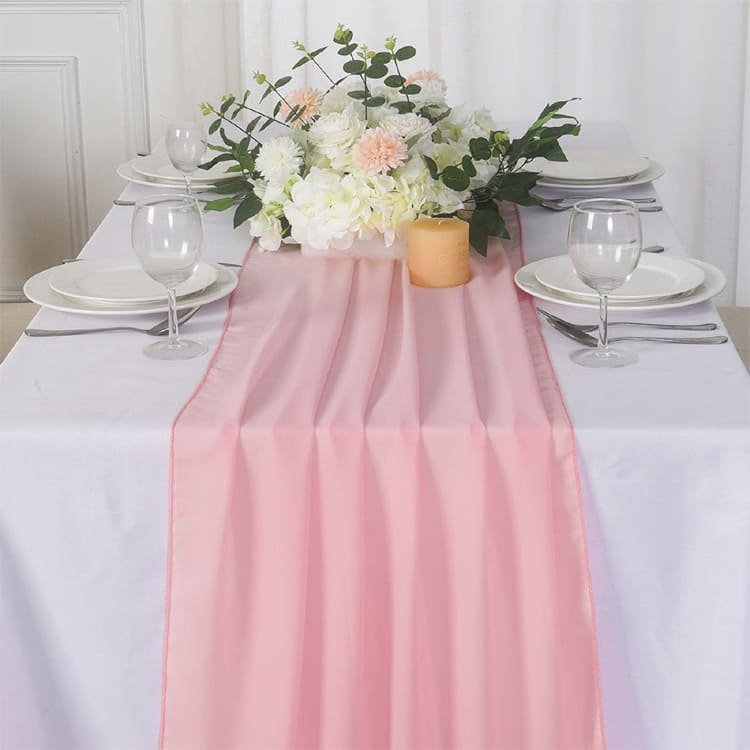 Dusty Pink Chiffon Table Runner