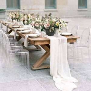 White Chiffon Table Runner